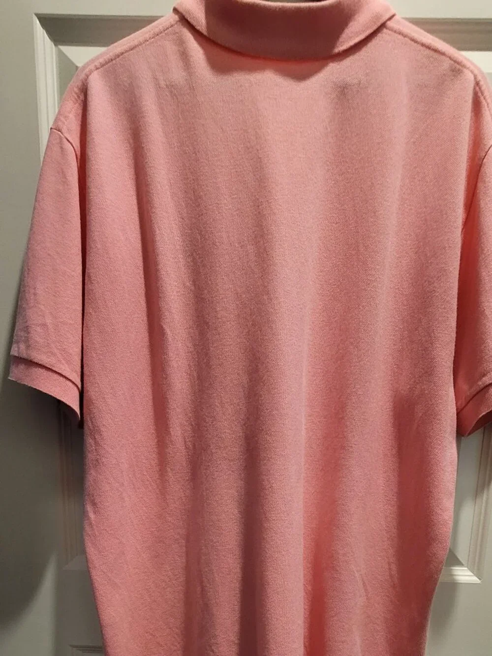 Polo Ralph Lauren Classic Fit Polo Shirt Pink Blue Pony Logo Men's XL EUC